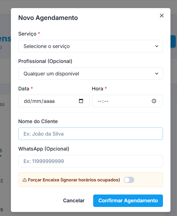Detalhes e Ações do Agendamento